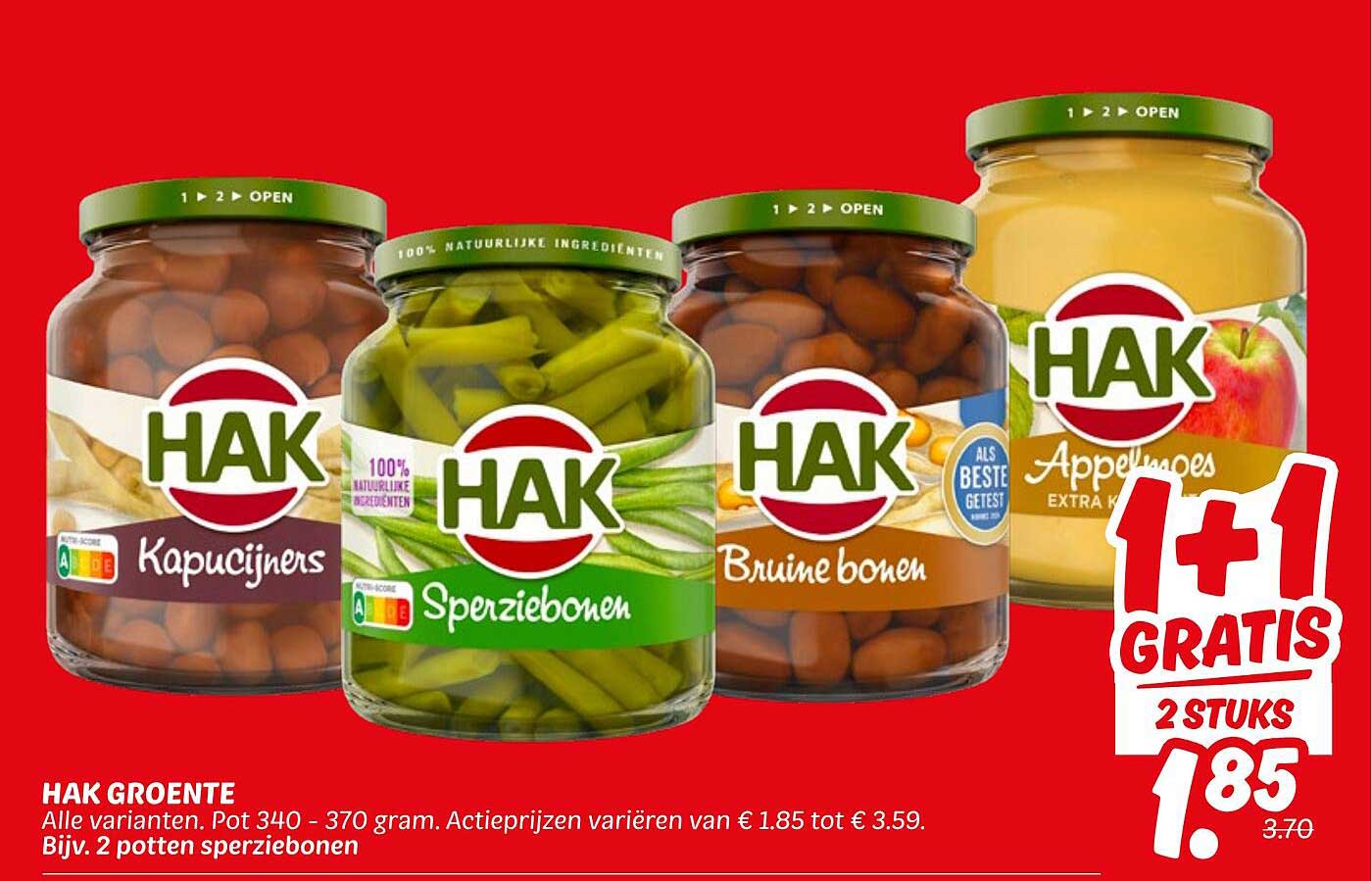 HAK GROENTE 1+1 GRATIS