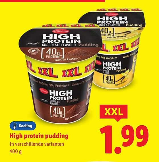 High protein pudding
