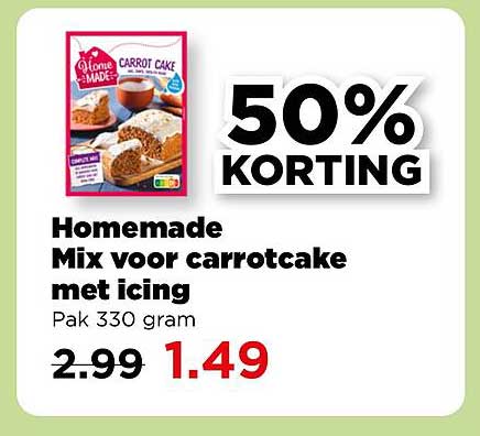Homemade Mix voor carrotcake met icing