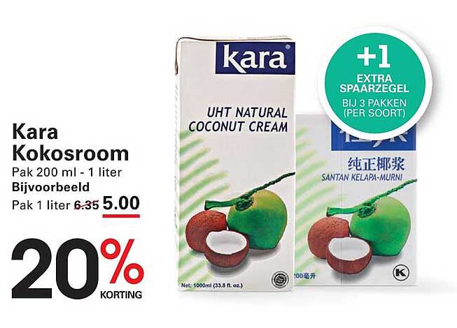 Kara Kokosroom Pak 200 ml - 1 liter