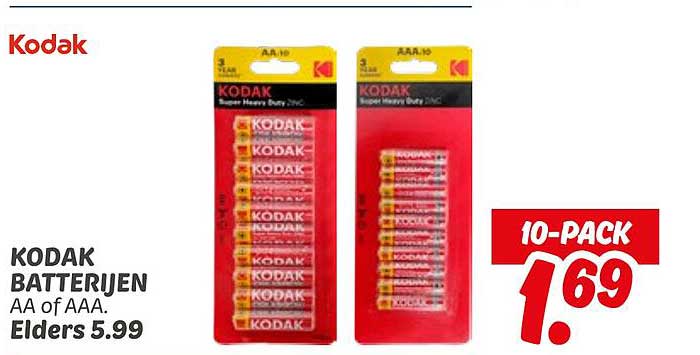 KODAK BATTERIJEN AA of AAA. Elders 5.99
