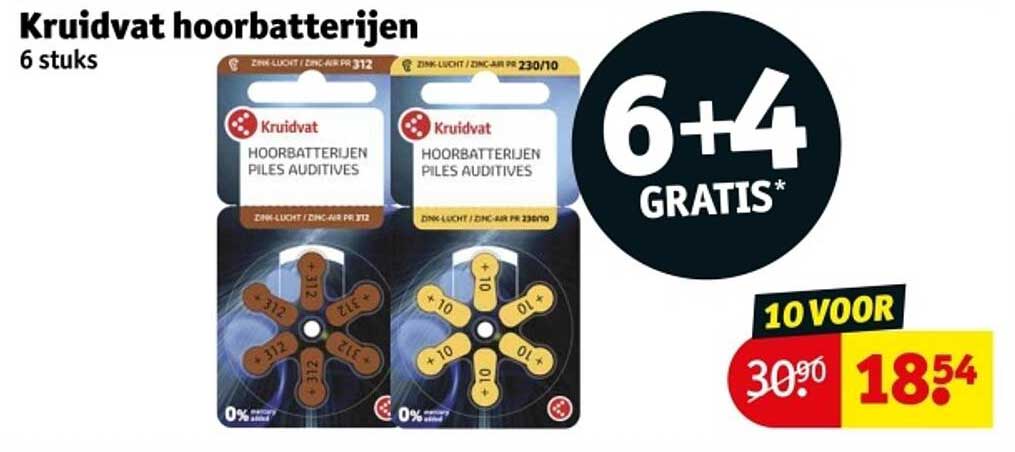 Kruidvat hoorbatterijen 6 stukken