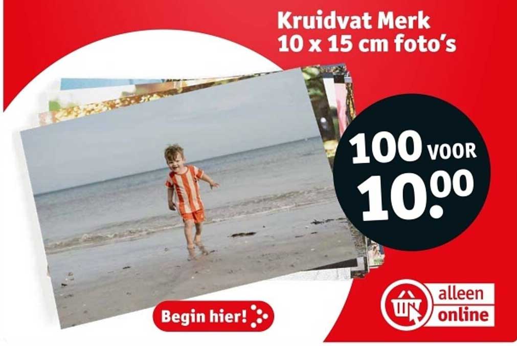 Kruidvat Merk 10 x 15 cm foto’s 100 voor 10.00
