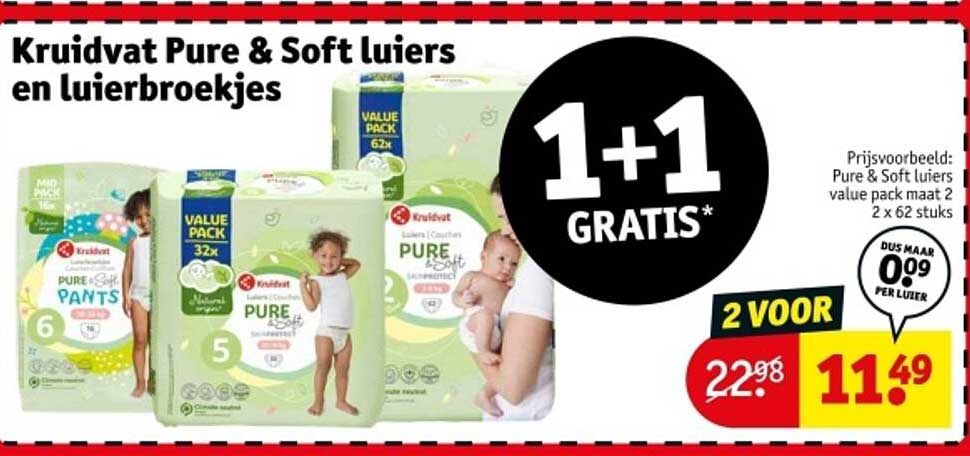 Kruidvat Pure & Soft luiers en luierbroekjes
