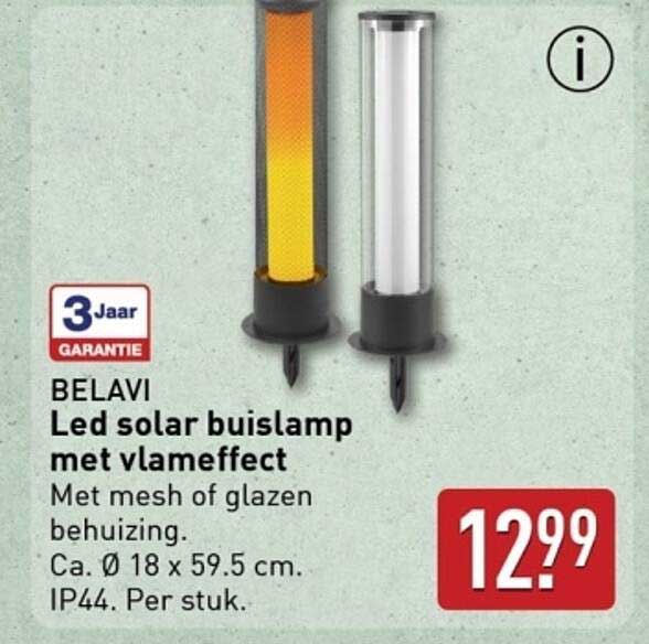 Led solar buislamp met vlameffect