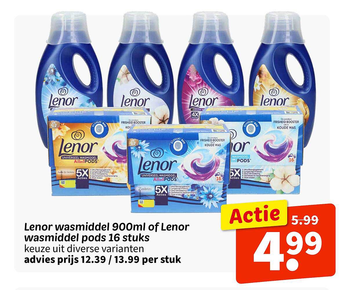 Lenor wasmiddel 900ml of Lenor wasmiddel pods 16 stuks