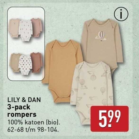 LILY & DAN 3-pack rompers