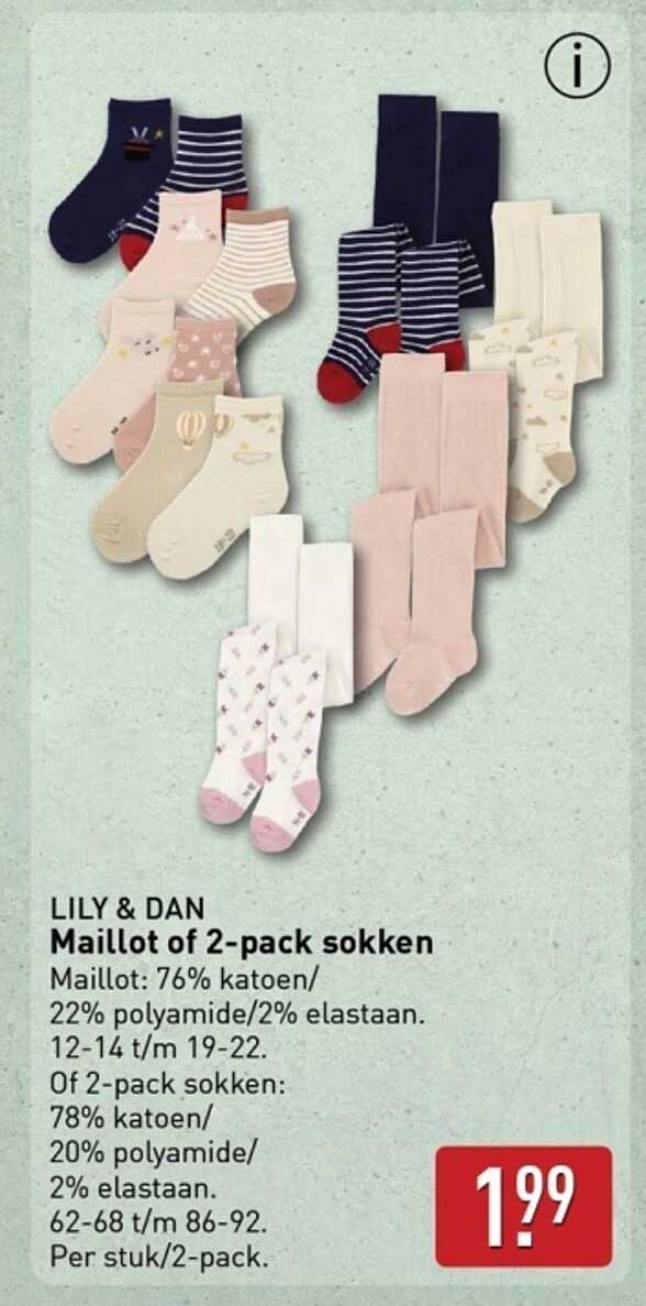 LILY & DAN Maillot of 2-pack sokken