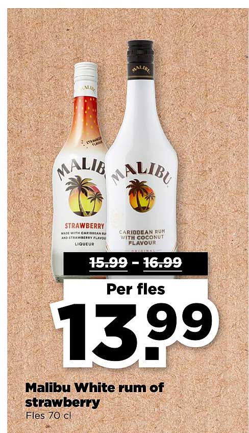 Malibu White rum of strawberry