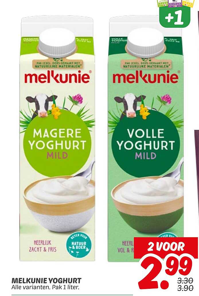 MELKUNIE YOGHURT Alle varianten. Pak 1 liter.