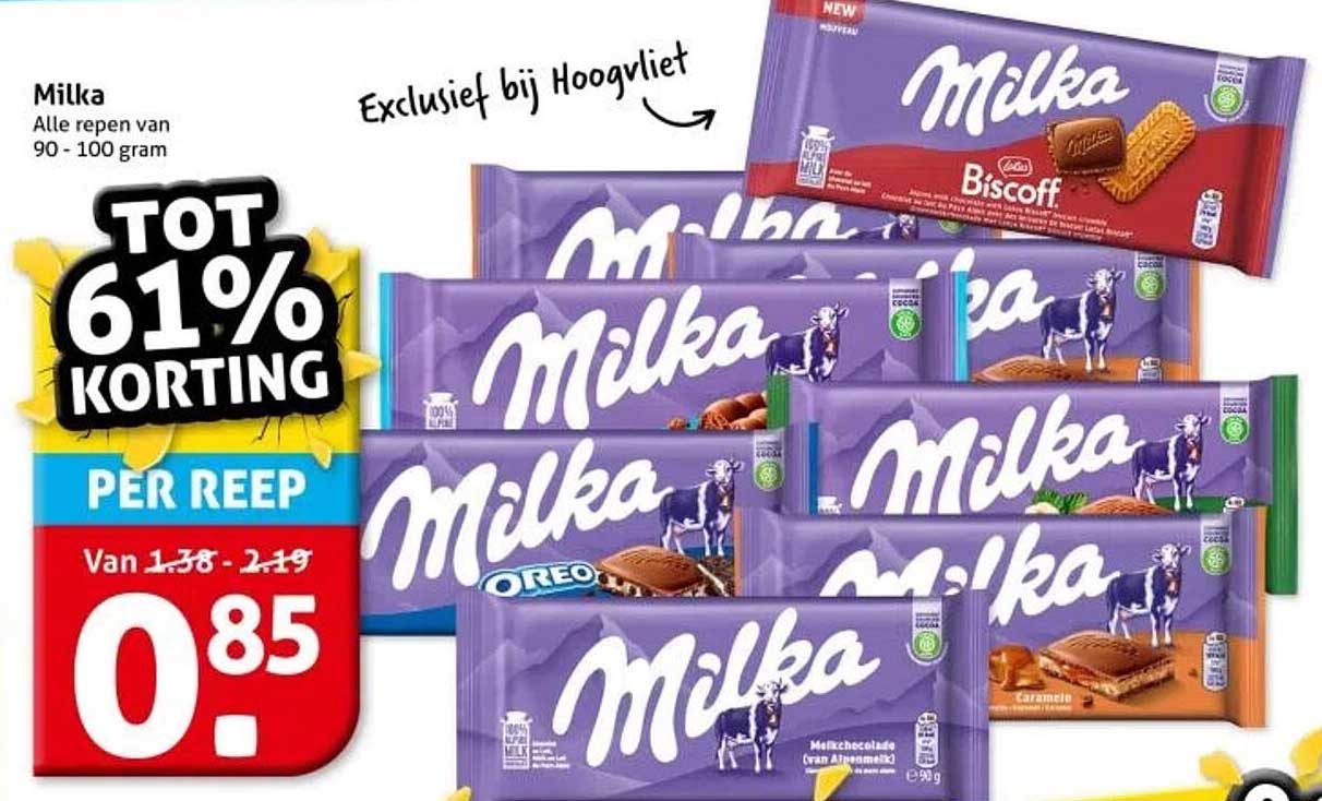 Milka - Alle repen van 90 - 100 gram