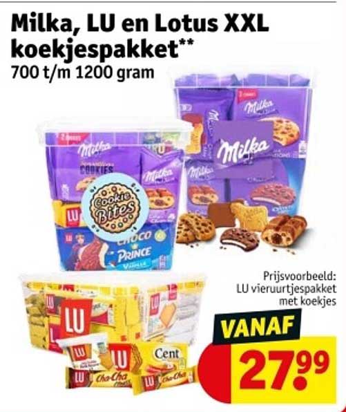 Milka, LU en Lotus XXL koetjespakket** 700 t/m 1200 gram