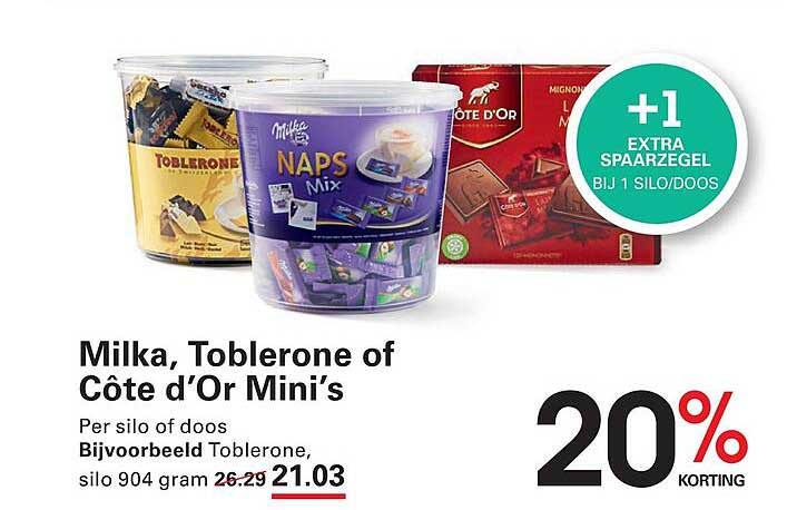 Milka, Toblerone of Côte d’Or Mini’s