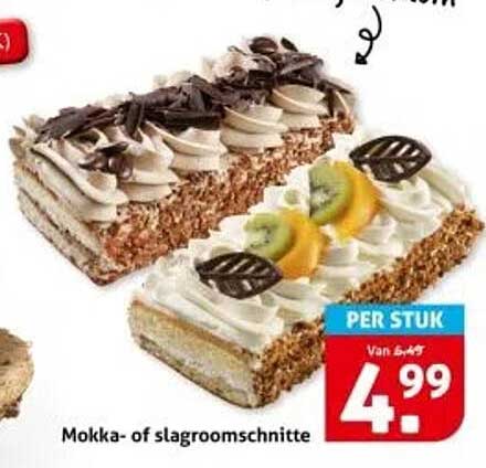 Mokka- of slagroomschnitte