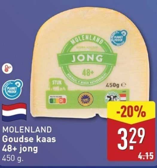 MOLENLAND Goudse kaas 48+ jong 450 g.