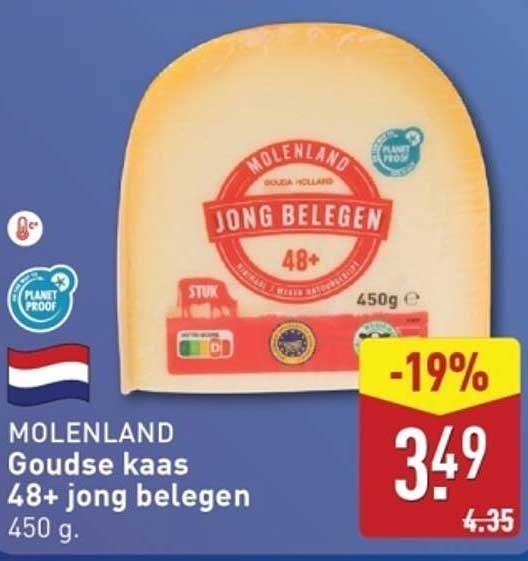 MOLENLAND Goudse kaas 48+ jong belegen 450 g