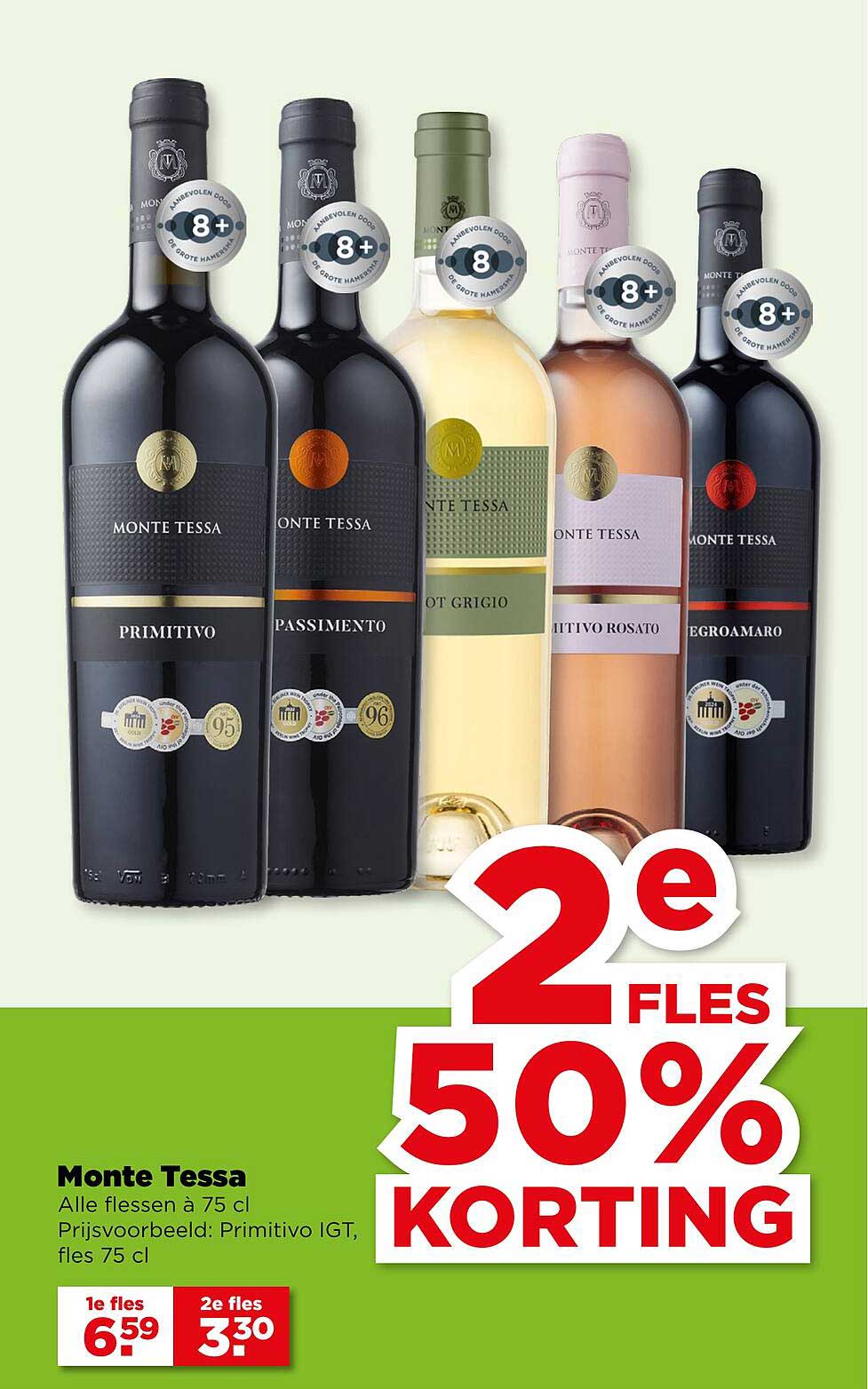 Monte Tessa - Alle flessen à 75 cl, 2e fles 50% korting