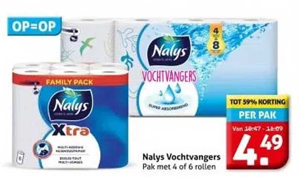 Nalys Vochtvangers Pak met 4 of 6 rollen
