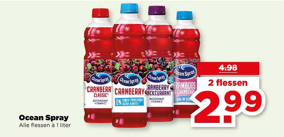 Ocean Spray Alle flessen à 1 liter