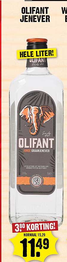 OLIFANT JENEVER Hele Liter