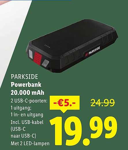 PARKSIDE Powerbank 20.000 mAh
