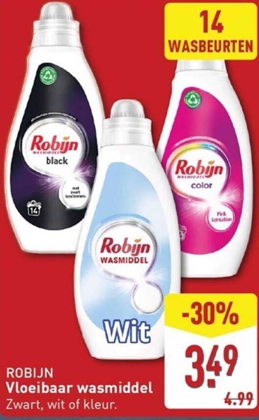 ROBIJN Vloeibaar wasmiddel Zwart, wit of kleur.