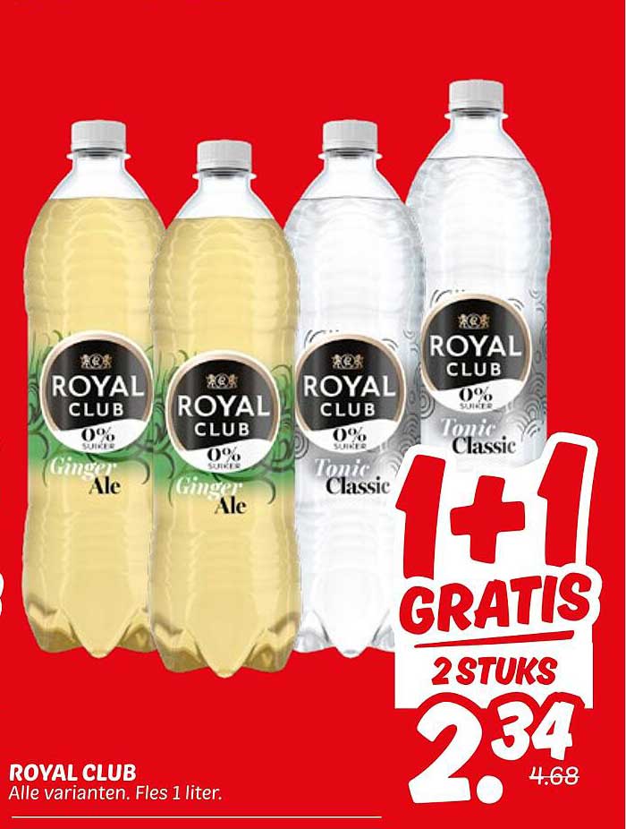 ROYAL CLUB - Alle varianten. Fles 1 liter.