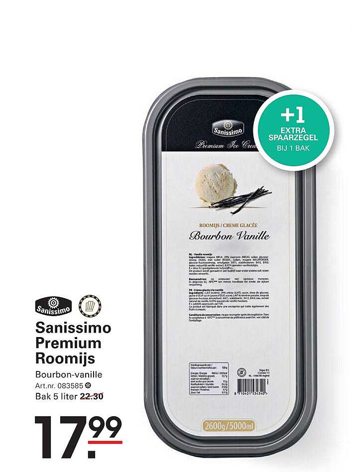 Sanissimo Premium Roomijs Bourbon-vanille