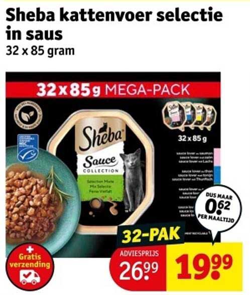 Sheba kattenvoer selectie in saus 32 x 85 gram