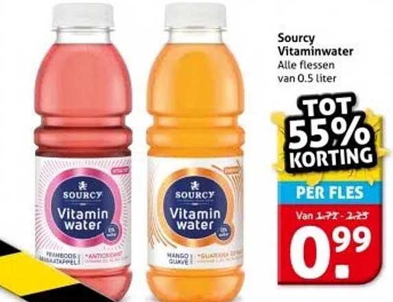 Sourcy Vitaminwater - Alle flessen van 0.5 liter