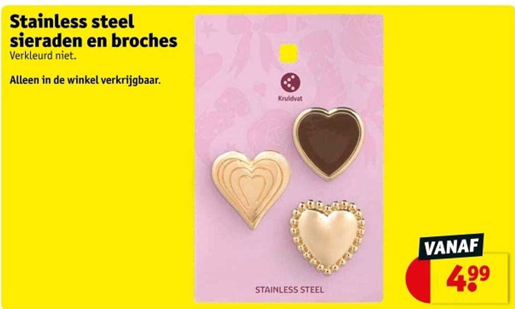 Stainless steel sieraden en broches