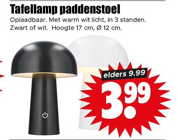 Tafellamp paddenstoel