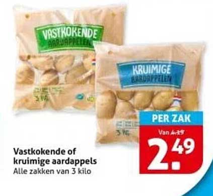 Vastkokende of kruimige aardappelen