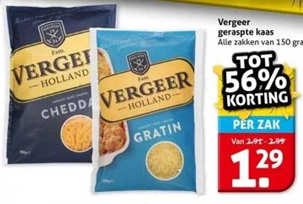 Vergeer geraspte kaas