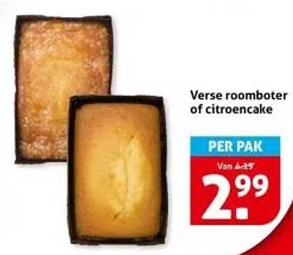 Verse roomboter of citroencake