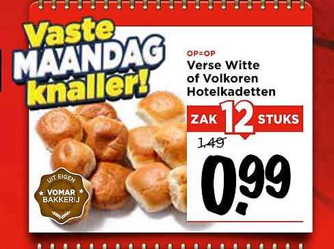 Verse Witte of Volkoren Hotelkadetten