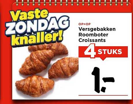 Versgebakken Roomboter Croissants 4 STUKS