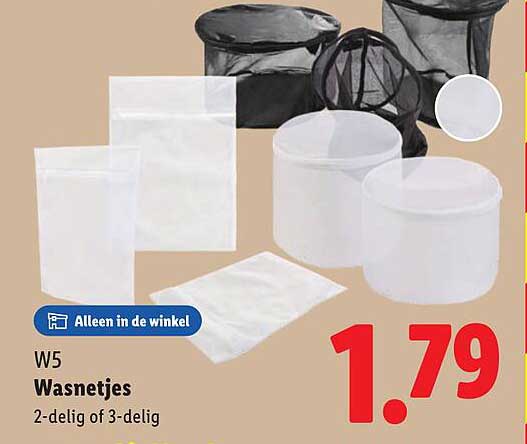 W5 Wasnetjes 2-delig of 3-delig