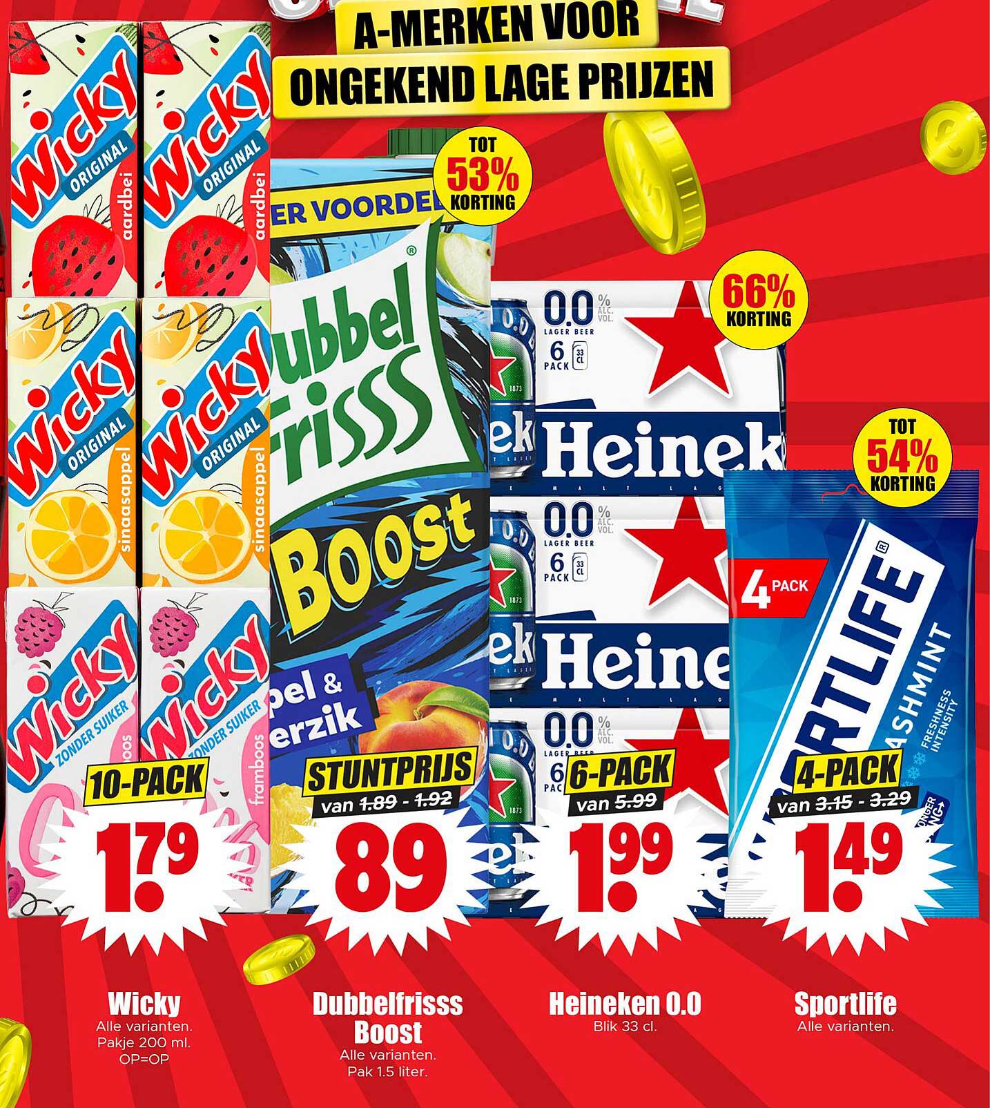 Wicky, DubbelFrisss Boost, Heineken 0.0 en Sportlife