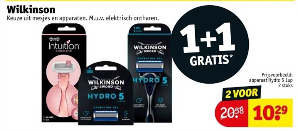 Wilkinson - 1 + 1 GRATIS - Keuze uit mesjes en apparaten