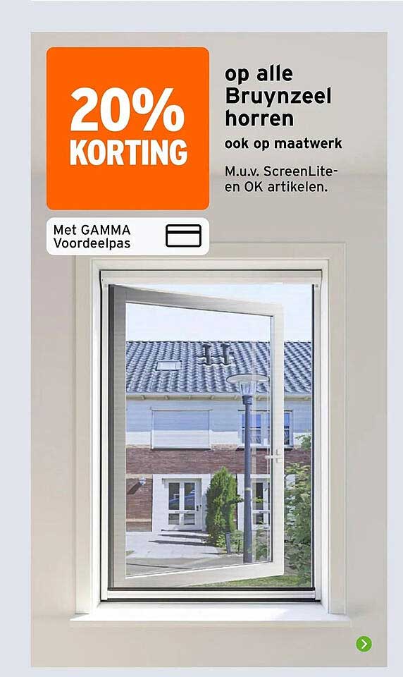 20% KORTING op alle Bruynzeel horren, ook op maatwerk