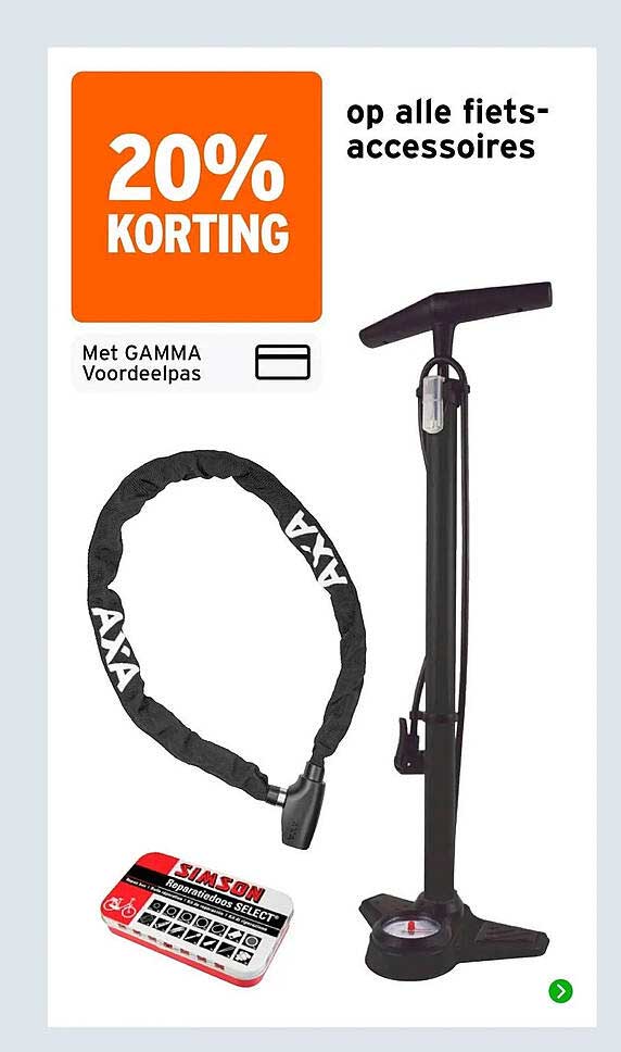 20% KORTING op alle fiets-accessoires