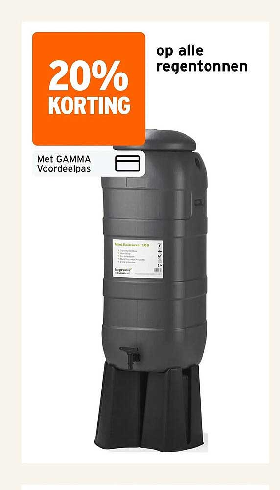 20% KORTING op alle regentonnen
