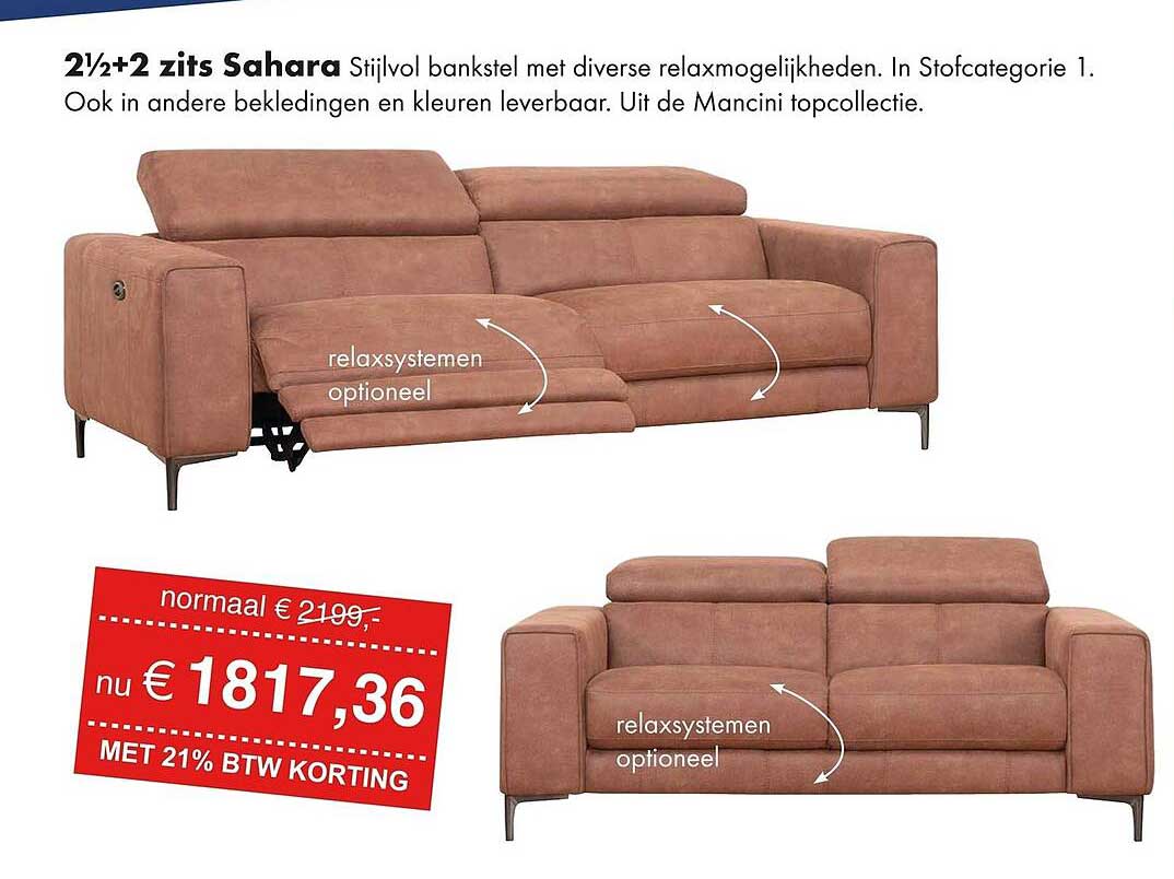 2½+2 zits Sahara