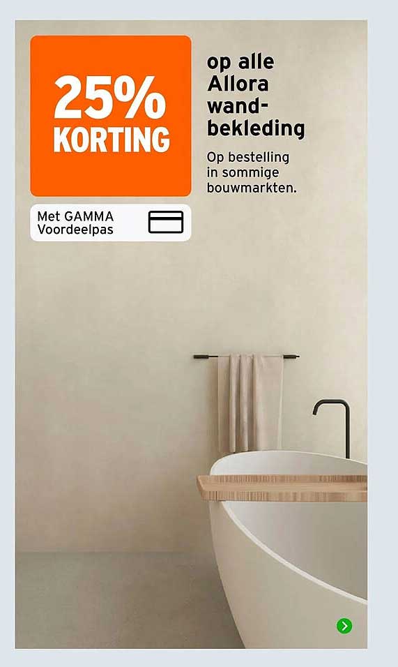 25% KORTING op alle Allora wandbekleding