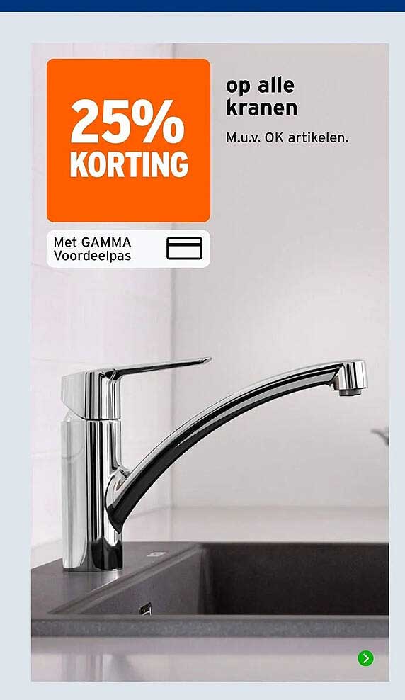 25% KORTING op alle kranen
