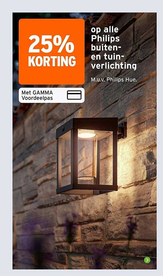 25% KORTING op alle Philips buiten- en tuinverlichting