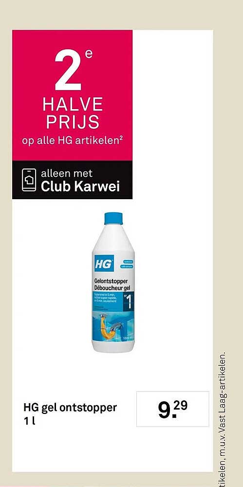 2e halve prijs op alle HG artikelen² alleen met Club Karwei