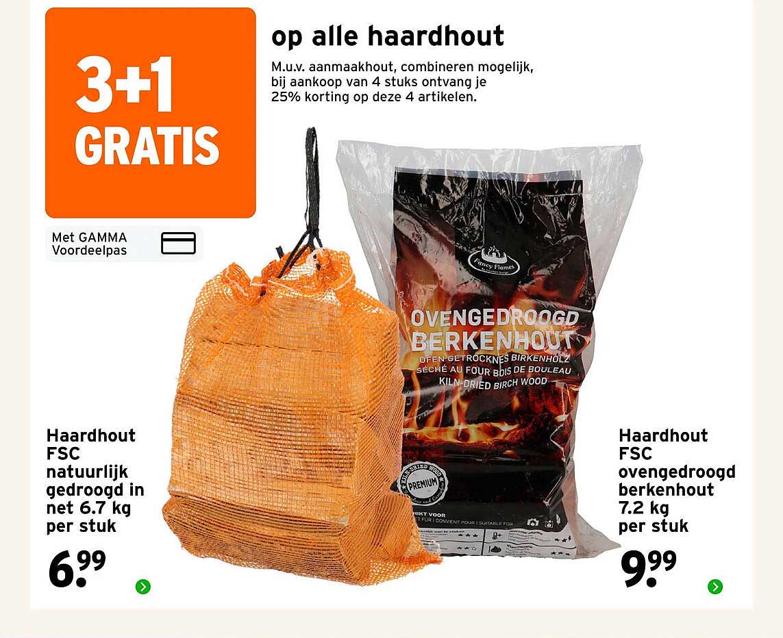 3+1 GRATIS op alle haardhout