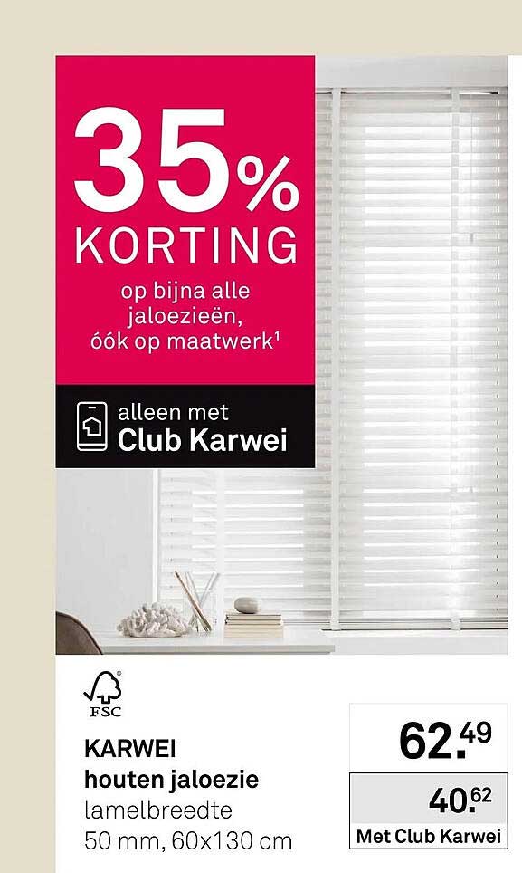 35% korting op bijna alle jaloezieën, óók op maatwerk¹